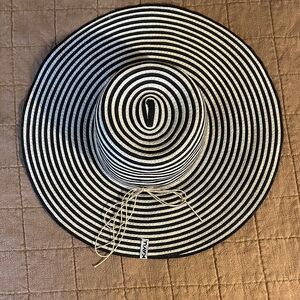 Kavu Black and White Striped Hat